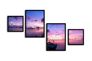 MDF-målning Dekorativ 4 Delar - Flerfärgad - Inredning - Tavlor & posters - Canvastavla