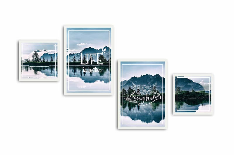 MDF-målning Dekorativ 4 Delar - Flerfärgad - Inredning - Tavlor & posters - Canvastavla