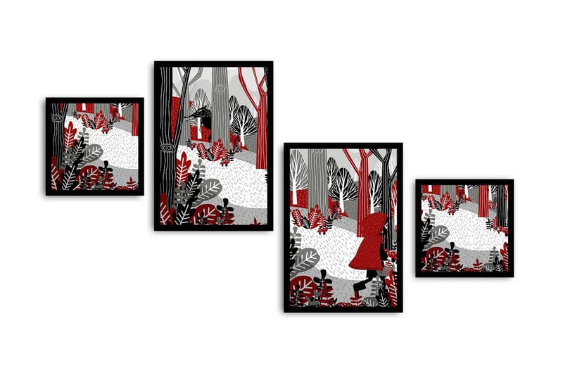 MDF-målning Dekorativ 4 Delar - Flerfärgad - Inredning - Tavlor & posters - Canvastavla