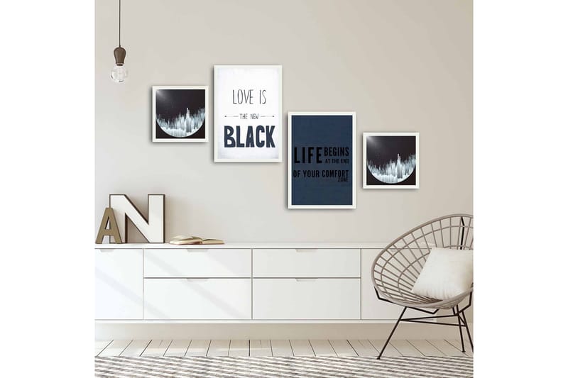 MDF-målning Dekorativ 4 Delar - Flerfärgad - Inredning - Tavlor & posters - Canvastavla