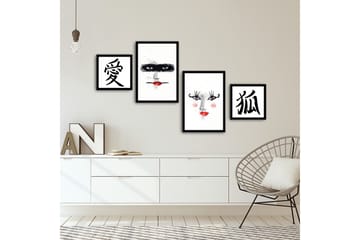 MDF-målning Dekorativ 4 Delar - Flerfärgad - Inredning - Tavlor & posters - Canvastavla