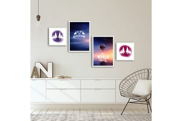 MDF-målning Dekorativ 4 Delar - Flerfärgad - Inredning - Tavlor & posters - Canvastavla