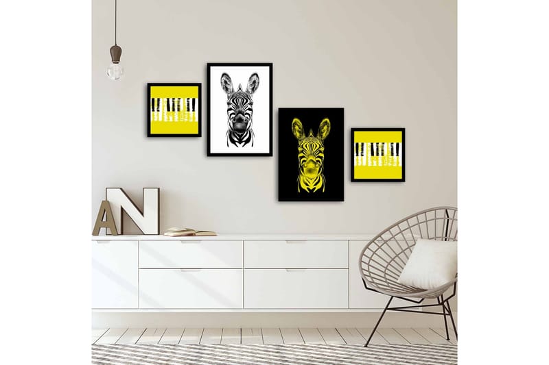 MDF-målning Dekorativ 4 Delar - Flerfärgad - Inredning - Tavlor & posters - Canvastavla