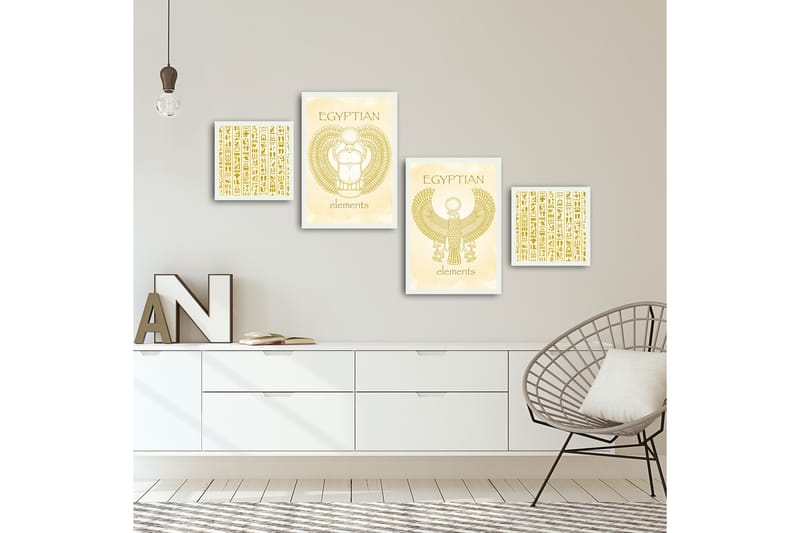 MDF-målning Dekorativ 4 Delar - Flerfärgad - Inredning - Tavlor & posters - Canvastavla