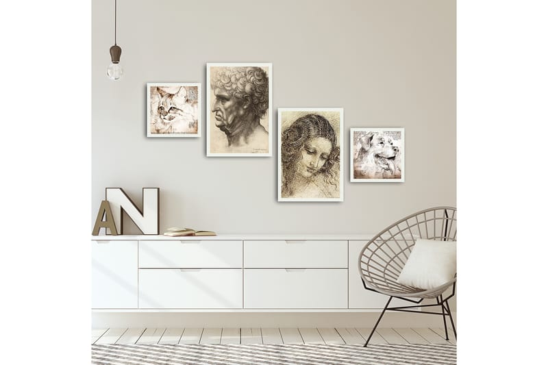 MDF-målning Dekorativ 4 Delar - Flerfärgad - Inredning - Tavlor & posters - Canvastavla