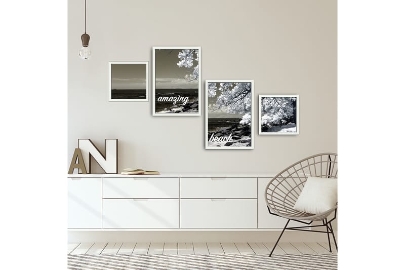 MDF-målning Dekorativ 4 Delar - Flerfärgad - Inredning - Tavlor & posters - Canvastavla