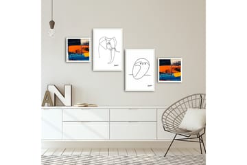 MDF-målning Dekorativ 4 Delar - Flerfärgad - Inredning - Tavlor & posters - Canvastavla