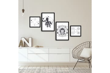 MDF-målning Dekorativ 4 Delar - Flerfärgad - Inredning - Tavlor & posters - Canvastavla
