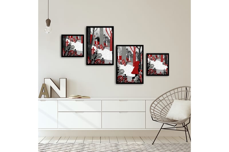 MDF-målning Dekorativ 4 Delar - Flerfärgad - Inredning - Tavlor & posters - Canvastavla