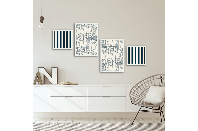 MDF-målning Dekorativ 4 Delar - Flerfärgad - Inredning - Tavlor & posters - Canvastavla
