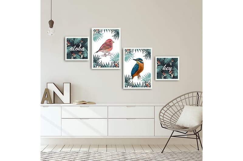 MDF-målning Dekorativ 4 Delar - Flerfärgad - Inredning - Tavlor & posters - Canvastavla