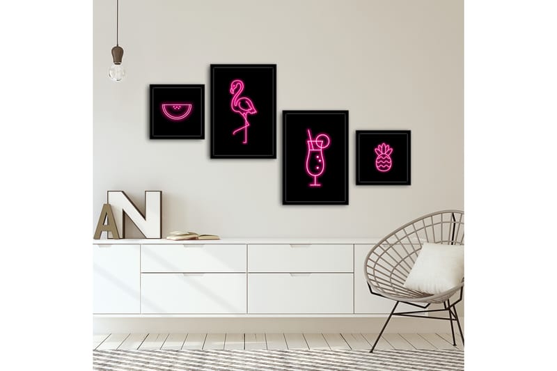 MDF-målning Dekorativ 4 Delar - Flerfärgad - Inredning - Tavlor & posters - Canvastavla