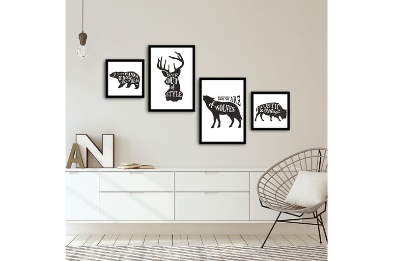 MDF-målning Dekorativ 4 Delar - Flerfärgad - Inredning - Tavlor & posters - Canvastavla