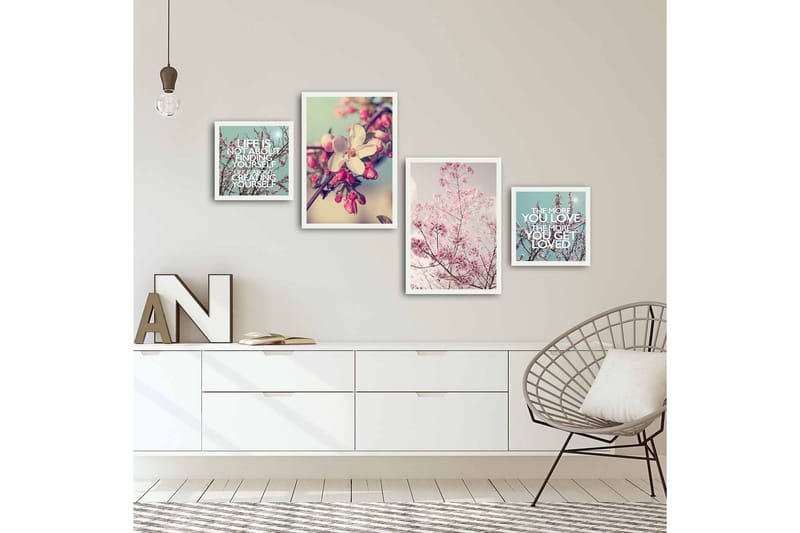 MDF-målning Dekorativ 4 Delar - Flerfärgad - Inredning - Tavlor & posters - Canvastavla