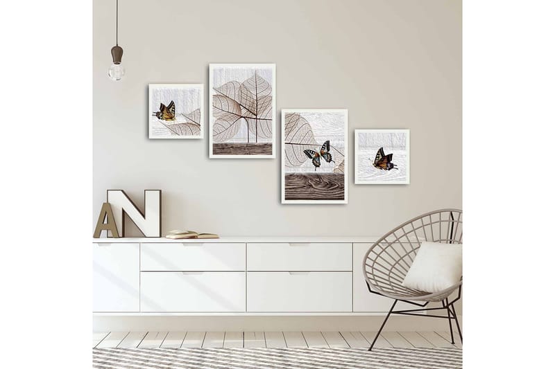 MDF-målning Dekorativ 4 Delar - Flerfärgad - Inredning - Tavlor & posters - Canvastavla