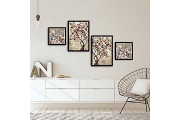 MDF-målning Dekorativ 4 Delar - Flerfärgad - Inredning - Tavlor & posters - Canvastavla
