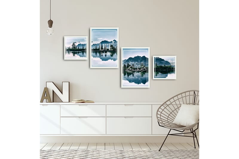 MDF-målning Dekorativ 4 Delar - Flerfärgad - Inredning - Tavlor & posters - Canvastavla