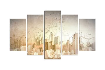 MDF-målning Dekorativ 5 Delar - Flerfärgad - Inredning - Tavlor & posters - Canvastavla