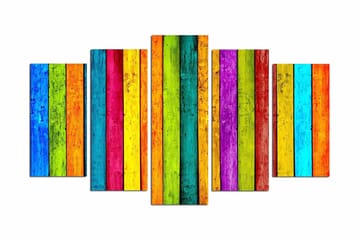 MDF-målning Dekorativ 5 Delar - Flerfärgad - Inredning - Tavlor & posters - Canvastavla