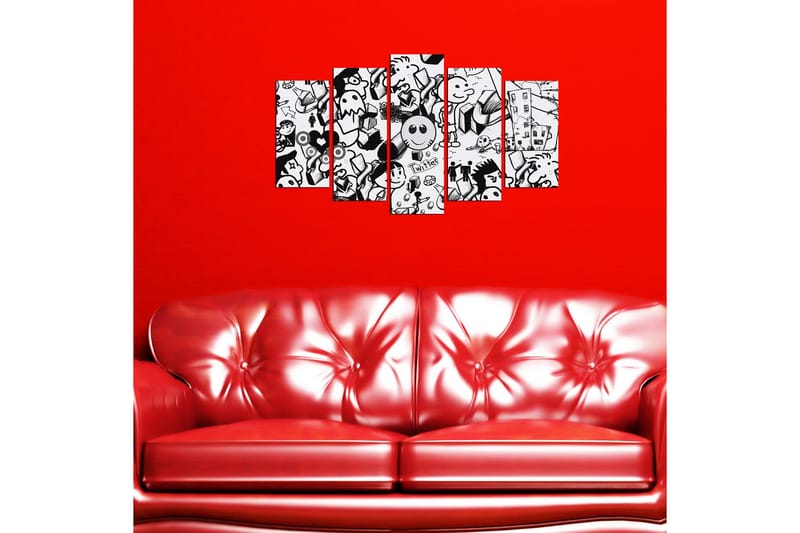 MDF-målning Dekorativ 5 Delar - Flerfärgad - Inredning - Tavlor & posters - Canvastavla