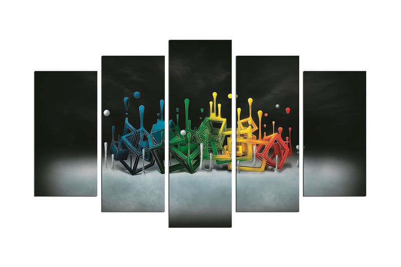 MDF-målning Dekorativ 5 Delar - Flerfärgad - Inredning - Tavlor & posters - Canvastavla