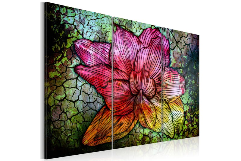 Tavla A Rainbow-Hued Abstract Flower 120x80 - Artgeist sp. z o. o. - Canvastavla