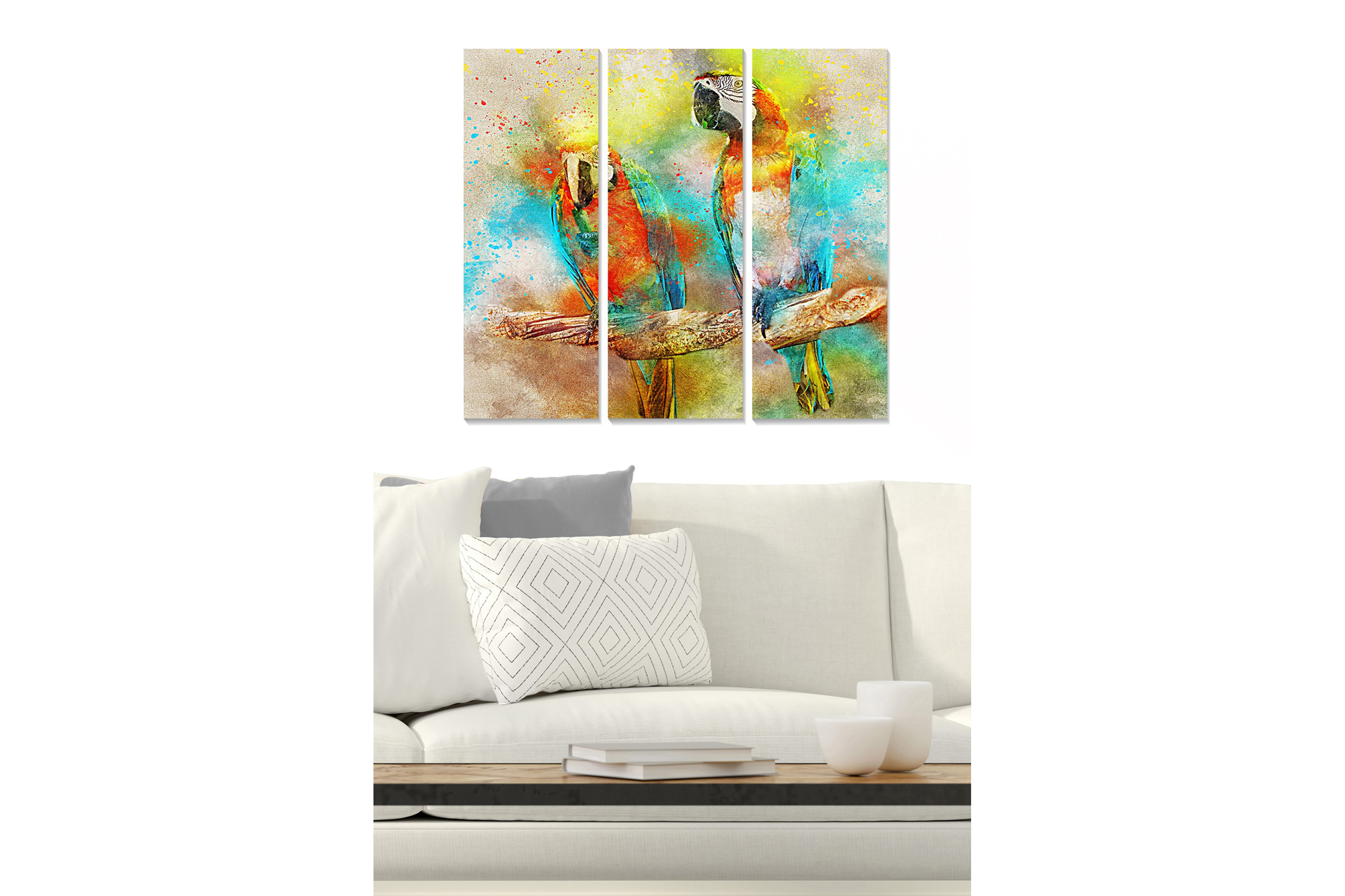 Tavla Abstract 3-Pack Flerfärgad 20X50 20x50 cm