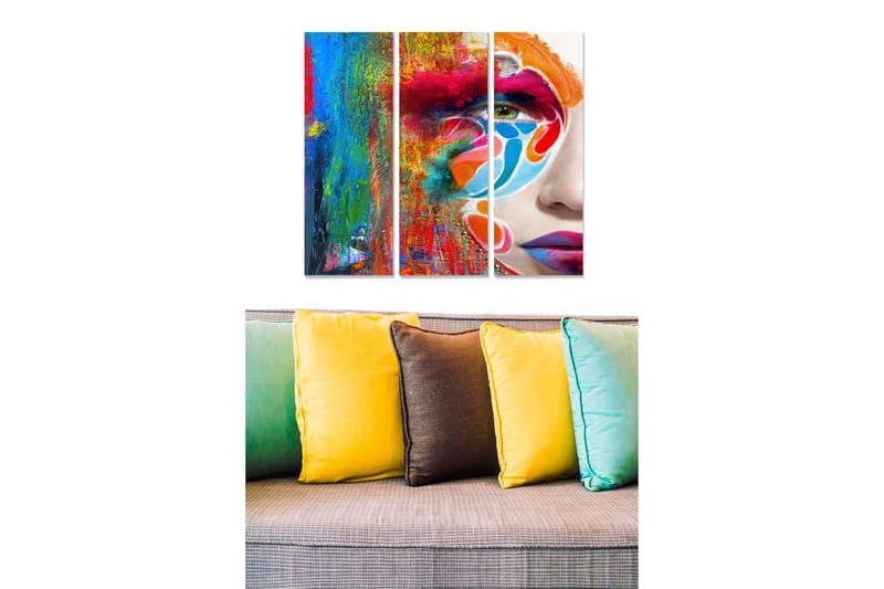 Tavla Abstract 3-Pack Flerfärgad 20X50 - 20x50 cm - Inredning - Tavlor & posters - Canvastavla