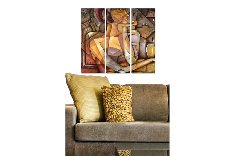 Tavla Abstract 3-pack Flerfärgad, 20x50 cm