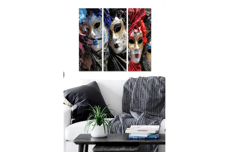 Tavla Abstract 3-pack Flerfärgad - 20x50 cm - Inredning - Tavlor & posters - Canvastavla