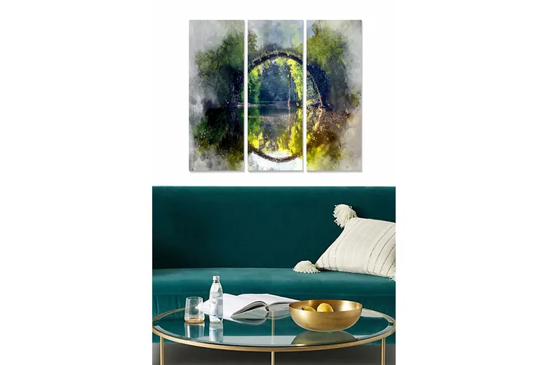 Tavla Abstract 3-pack Flerfärgad, 20x50 cm