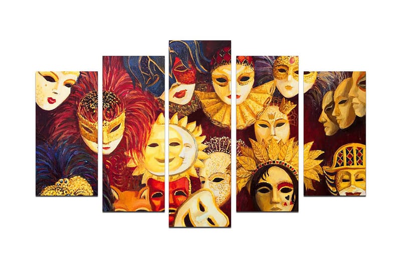 Tavla Abstract 5-Pack Flerfärgad 20X50 - 20x60 cm - Inredning - Tavlor & posters - Canvastavla