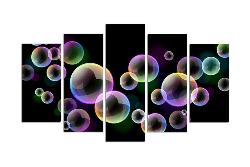Tavla Abstract 5-Pack Flerfärgad 20X50 - 20x60 cm - Inredning - Tavlor & posters - Canvastavla