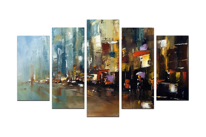 Tavla Abstract 5-Pack Flerfärgad 20X50 - 20x60 cm - Inredning - Tavlor & posters - Canvastavla