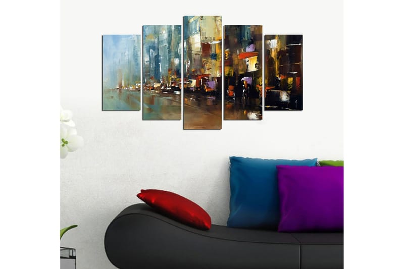 Tavla Abstract 5-pack Flerfärgad - 20x60 cm - Inredning - Tavlor & posters - Canvastavla