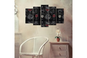 Tavla Abstract 5-pack Flerfärgad - 20x60 cm - Inredning - Tavlor & posters - Canvastavla