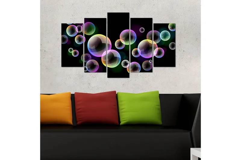 Tavla Abstract 5-pack Flerfärgad - 20x60 cm - Inredning - Tavlor & posters - Canvastavla