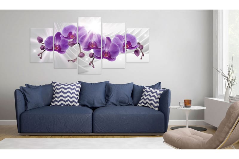 Tavla Abstract Garden Purple Orchis 100x50 - Artgeist sp. z o. o. - Canvastavla