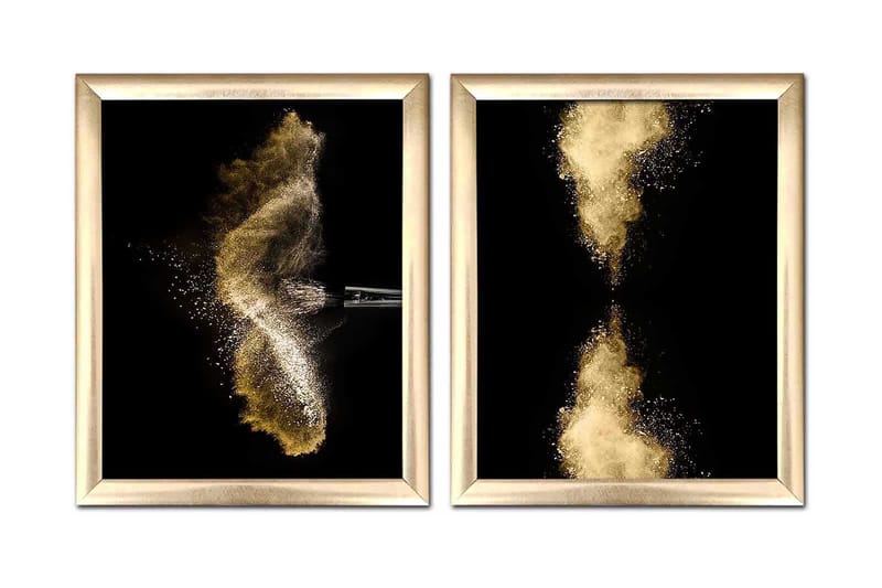 Tavla Abstract Med Ram 2-Pack Flerfärgad 23,5X28,5 - 23,5x28,5 cm - Inredning - Tavlor & posters - Canvastavla