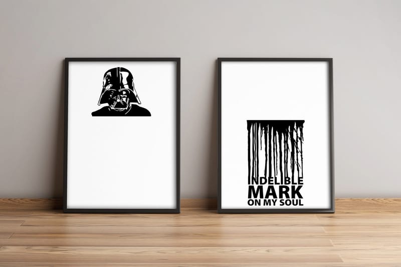 Tavla Abstract med Ram 2-pack Flerfärgad, 36x51 cm