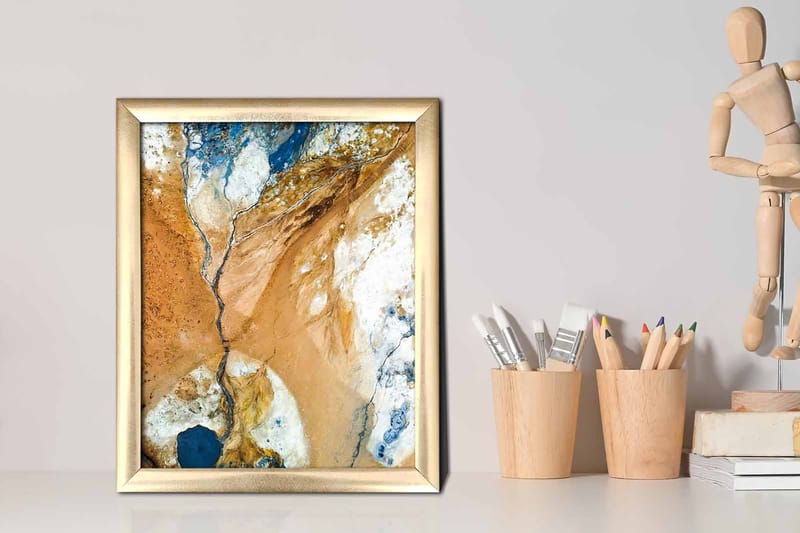 Tavla Abstract Med Ram Flerfärgad 23,5X28,5 - 23,5x28,5 cm - Inredning - Tavlor & posters - Canvastavla