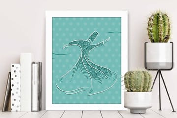 Tavla Abstract med Ram Flerfärgad - 23,5x28,5 cm - Inredning - Tavlor & posters - Canvastavla