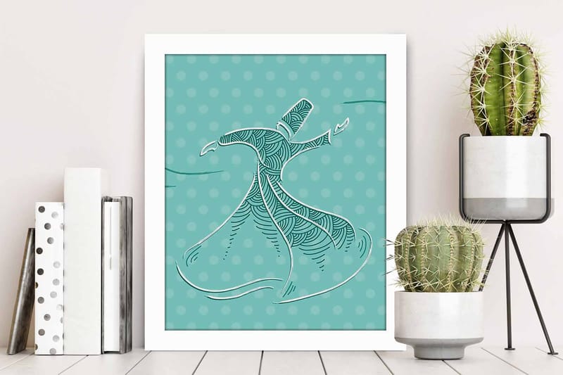 Tavla Abstract med Ram Flerfärgad - 23,5x28,5 cm - Inredning - Tavlor & posters - Canvastavla