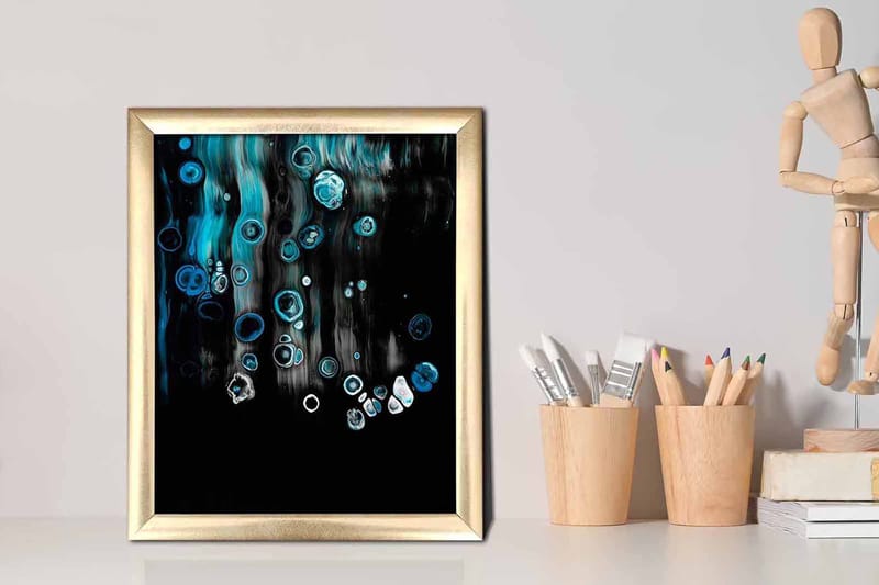 Tavla Abstract med Ram Flerfärgad - 23,5x28,5 cm - Inredning - Tavlor & posters - Canvastavla