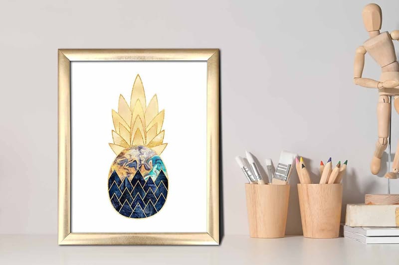 Tavla Abstract med Ram Flerfärgad - 23,5x28,5 cm - Inredning - Tavlor & posters - Canvastavla