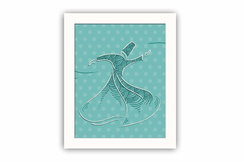 Tavla Abstract med Ram Flerfärgad, 23,5x28,5 cm