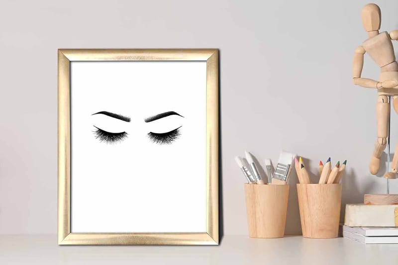 Tavla Abstract med Ram Flerfärgad - 23,5x28,5 cm - Inredning - Tavlor & posters - Canvastavla