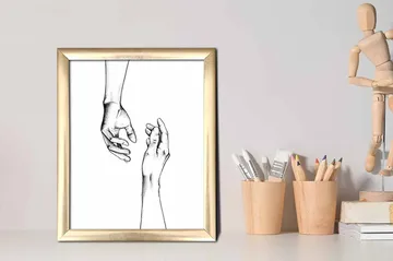 Tavla Abstract med Ram Flerfärgad - 23,5x28,5 cm - Inredning - Tavlor & posters - Canvastavla