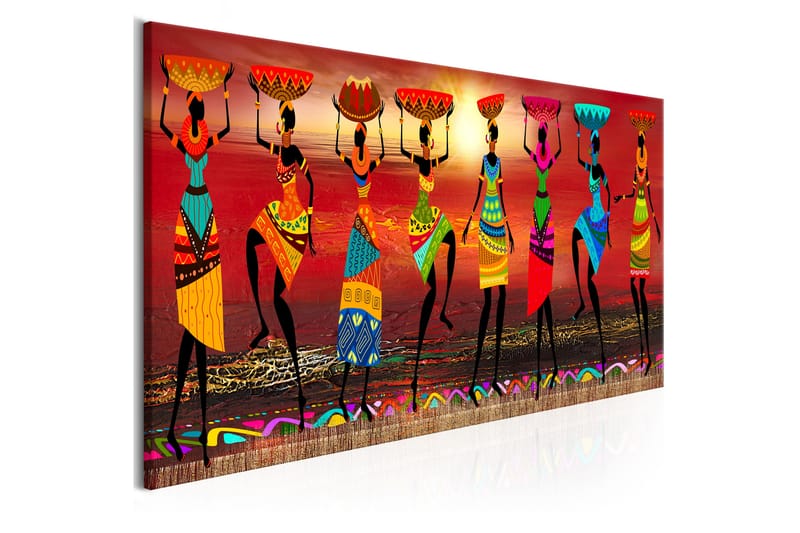Tavla African Women Dancing 120x40 - Artgeist sp. z o. o. - Canvastavla