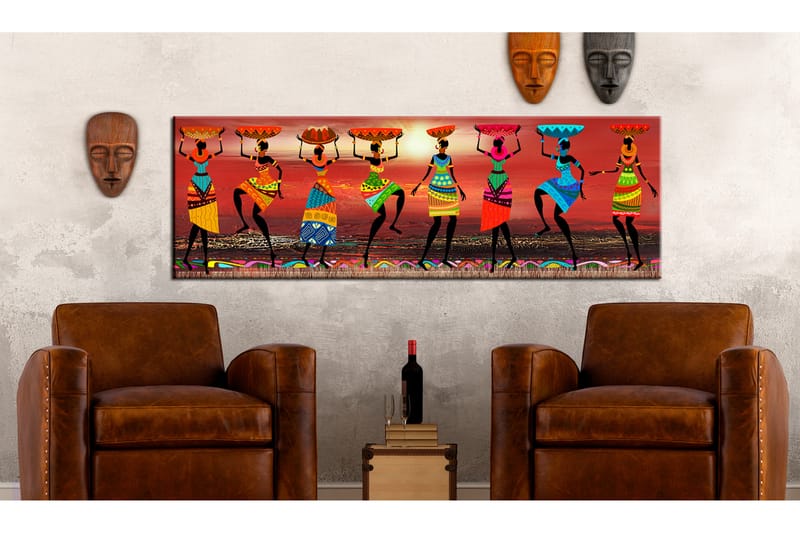 Tavla African Women Dancing 150x50 - Artgeist sp. z o. o. - Canvastavla